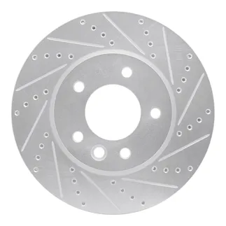 R1 Concepts EDZ-74049D Brake Rotor Drilled and Slotted Silver